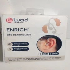 Lucid Hearing Enrich OTC Hearing Aids Behind-The-Ear Design Beige