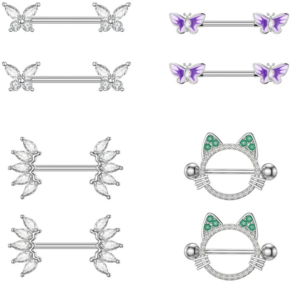 Surgical stainless steel nipple rings sale
