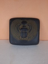 UNIQUE ANCIENT EGYPTIAN STATUE Stela Stone of Winged Scarab with Magic Carved