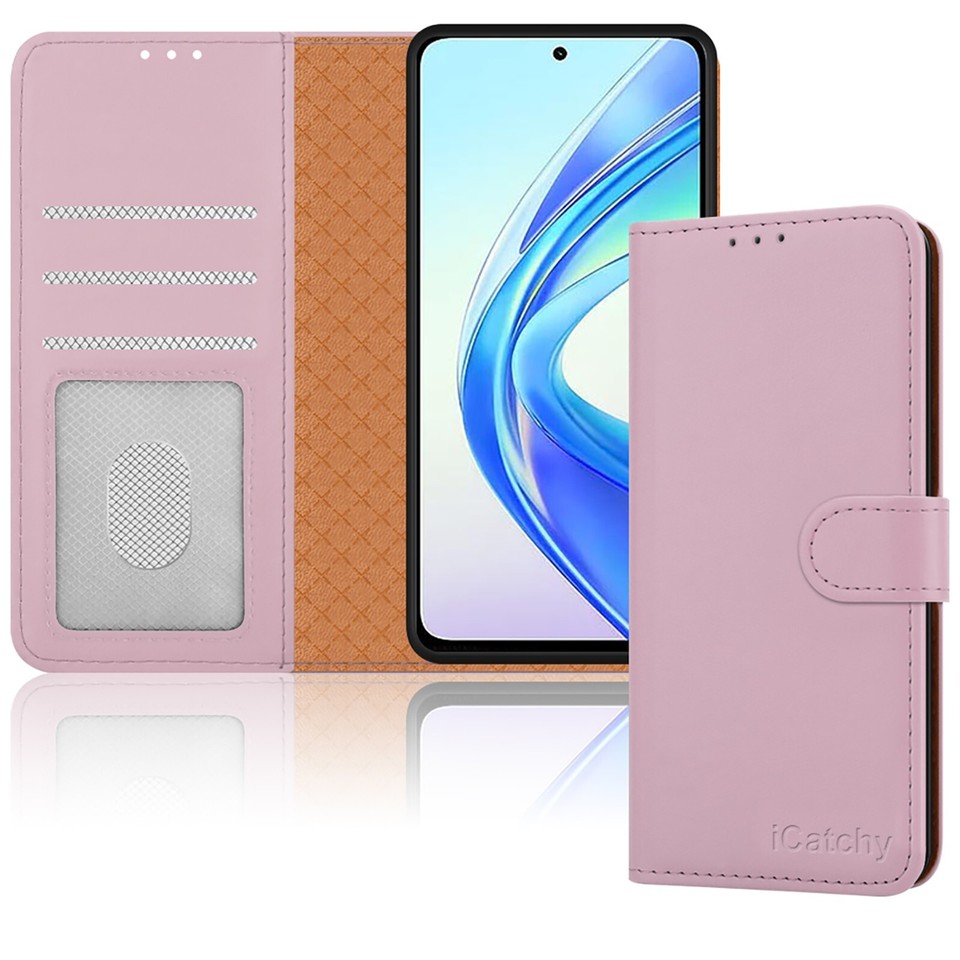 Rilievo Cover In Pelle Per Honor 90 Smart / Honor X7b – Custodia Libro Portafoglio Con Slot Per Carte, Chiusura Magnetica E Funzione Stand, Colore Verde