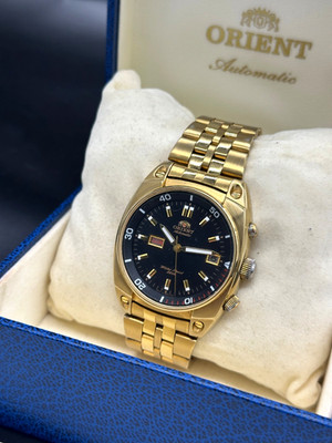 Orient stainless steel automatic wristwatch Japan Cal.46943 in branded box