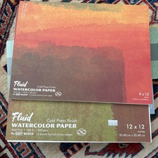 Watercolor Paper by Fluid, New, 9x12  12x12
