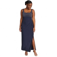 Alex Evenings Women's Smoke Gray Formal Gown  Jacket Size 8P