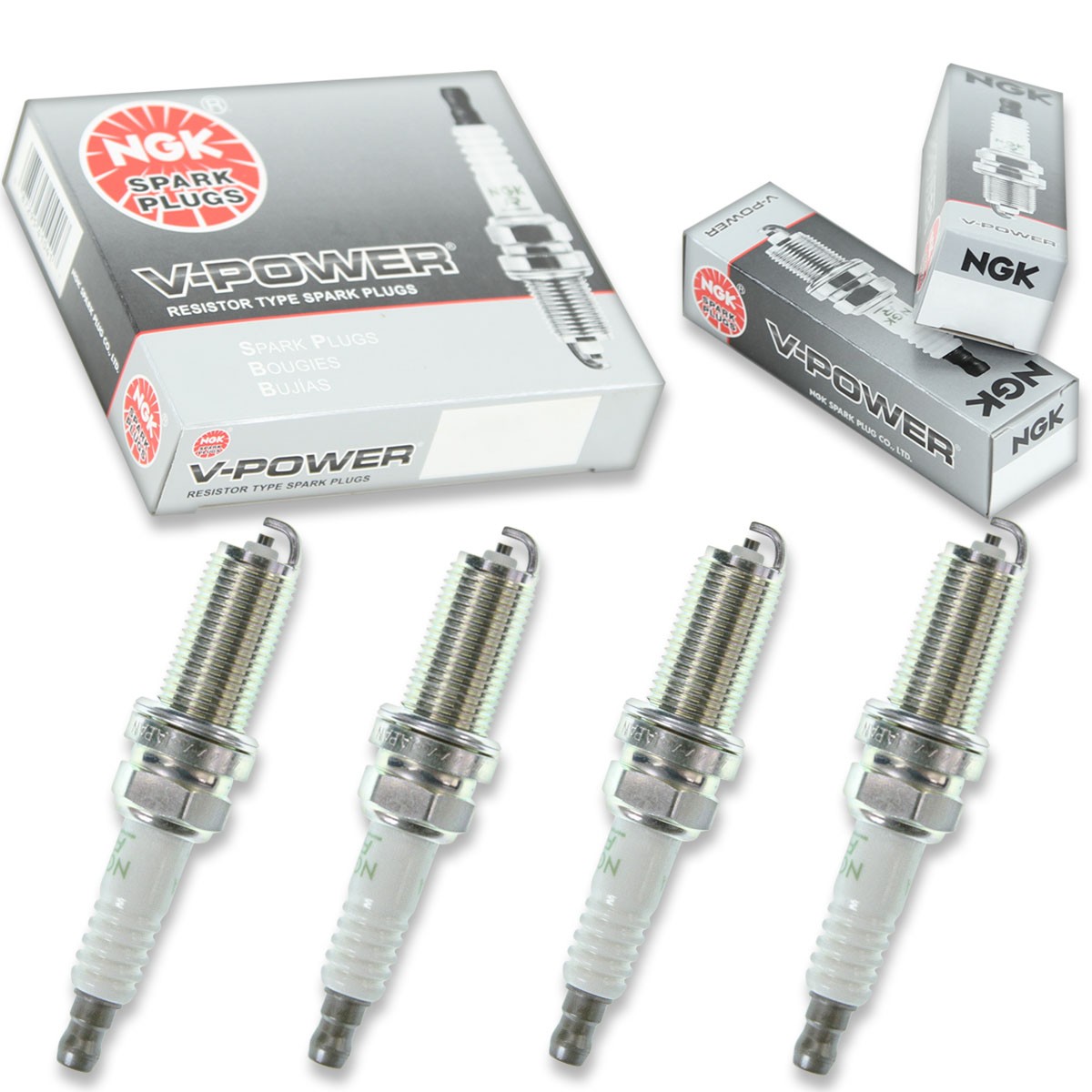 4pcs 2013 Yamaha VF150 VMAX SHO NGK V-Power Spark Plugs L4 DOHC 150 HP Kit rr
