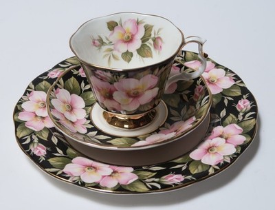 Royal Albert Kaffeegedeck Alberta Rose, Kuchenteller, Kaffeetasse m. Unterteller