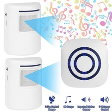 Plug In Wireless PIR Motion Sensor Alarm Detector Door Chime Home Garage Shop