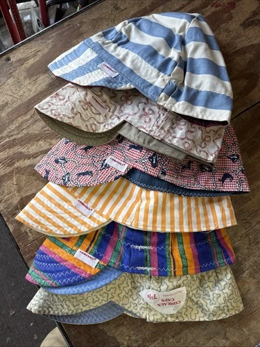 6 Comeaux Welding Cap Hats Random Assorted/ Reverse To Solid Color 7-3/8