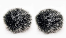 Lavalier Wind Muff 2 Pack Lapel Microphone Wind Muff 0.2/0.4 Inch Furry Lav Wind