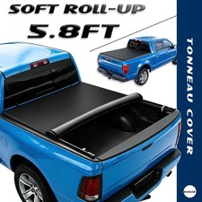 GMC Tonneau Covers 5.8FT Roll up Tonneau Cover For 19-26 Chevy Silverado/ GMC Sierra 1500 Soft Bed