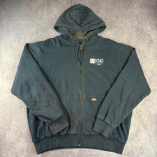 Dickies men’s navy embroidered double layered workwear zip up hoodie XL