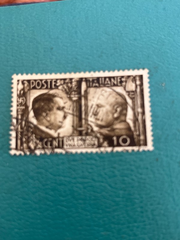 italian italy Mussolin hitler stamp