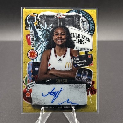 2025 Topps Chrome McDonalds Ayla McDowell GOLD Reactor Auto /50 South Carolina