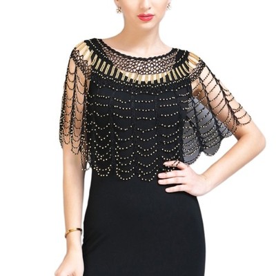 Cape Shawl for Evening Dresses 1920s Shawl Wrap Women Beaded Shawl Wrap