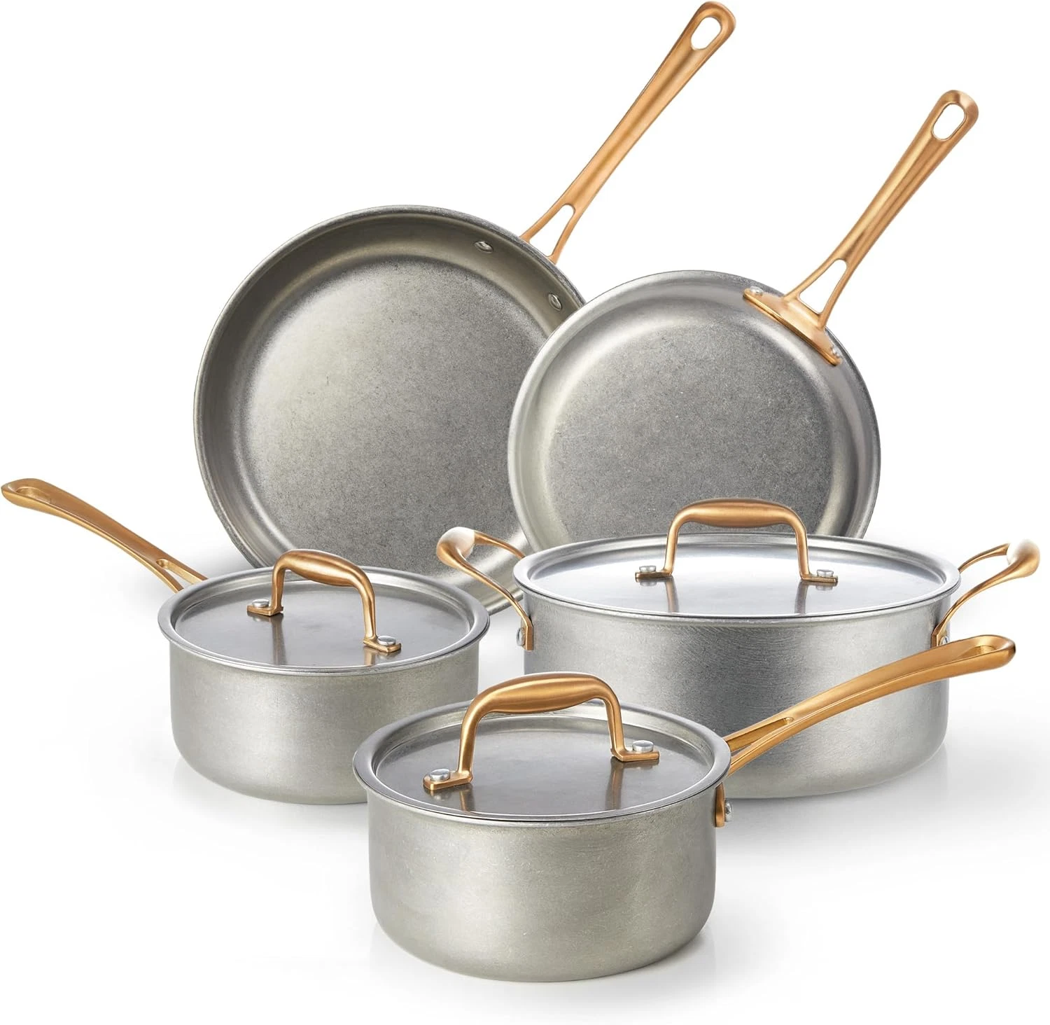 Vintage 8-Piece Stainless Steel Cookware Set - Non-Toxic & Induction Safe