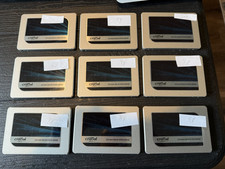 Lot of 9 Crucial SATA SSDs MX500 500GB CT500MX500SSD1 2.5" SATA 6 Gb/s Drives