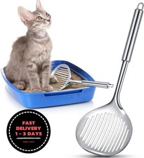 2 palas metálicas para arena de gatos, accesorios para gatos, pala de acero