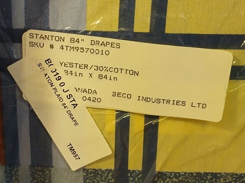 1-PAIR Stanton Rod-Pocket Drapes Poly-Cot Blu-Rust-Burg.-Yel-Grn Plaid 84" x 84" - Picture 8 of 15