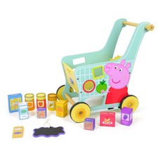 Peppa Pig Wooden Toy Pretend Play Shopping Trolley Set for Toddlers Age 3+