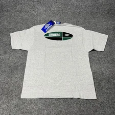 Umbro Shirt Mens XL Gray Soccer Logo Graphic Made USA Tee Style 5741 Athletic