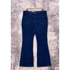 Anthropologie Jeans 32 Womens Pilcro High Rise Flare Leg Dark Wash Denim