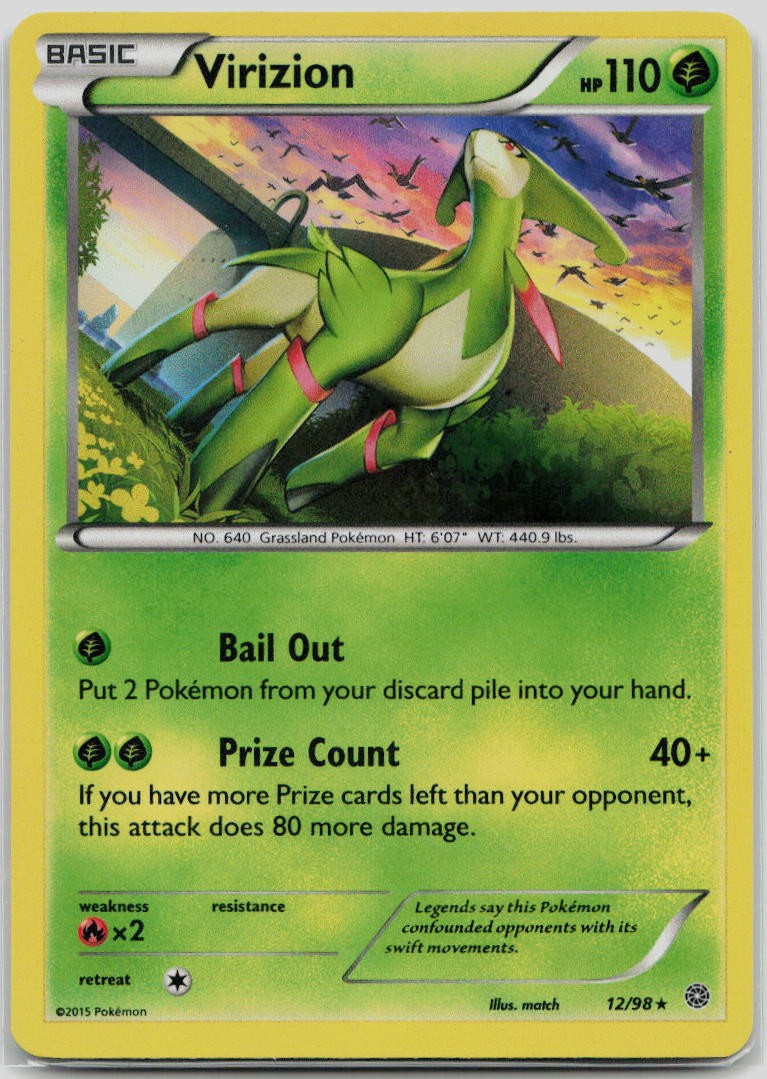 Pokemon Virizion Holo Rare XY - Ancient Origins 12/98 LP