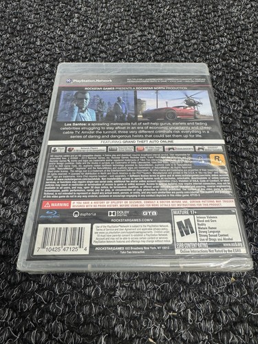 PS3 Playstation 3 Grand Theft Auto V GTA 5 Black Label New Factory Sealed! - Picture 2 of 4