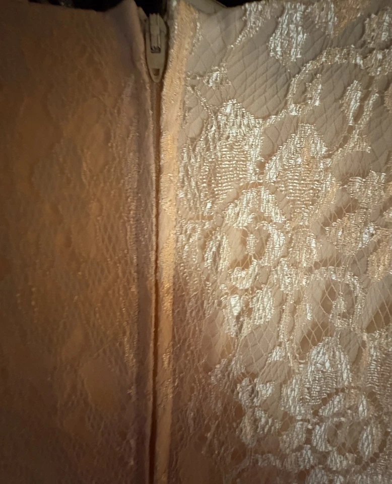 Vestido de renda vintage Úrsula da Suíça marfim tamanho 7/8 manga comprida blusa - Imagem 3 de 4