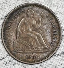 1861-P Liberty Seated Half Dime XF/AU Original! #4FQL