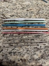 Vintage Boye Mixed Aluminum Steel Metal Crochet Lace Hooks Lot 0,00,67FGHIJK