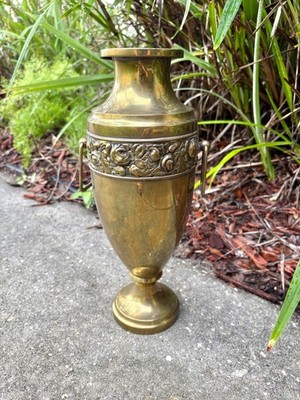 Vintage English Brass Arts & Crafts Vase, 13'' Beldray Double Handle Home Decor
