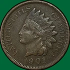 1901 Indian Head Cent Choice Extremely Fine XF+ Coin #38239