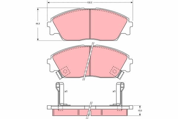 Bremsbelagsatz Scheibenbremse TRW GDB763 FüR Civic ED Honda EC EE CRX Prelude BA-image