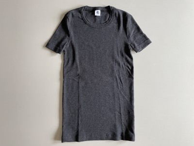 Petit Bateau Women's Short-Sleeved Iconic T-Shirt - Charcoal Gray - XS / 14 ANS