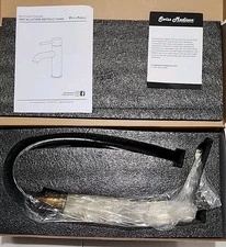 Swiss Madison Carre Single Hole High Arc Faucet Brushed Gold 