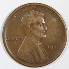 1911-S Lincoln Wheat Cent Semi-Key Date Rare Fine Free Shipping