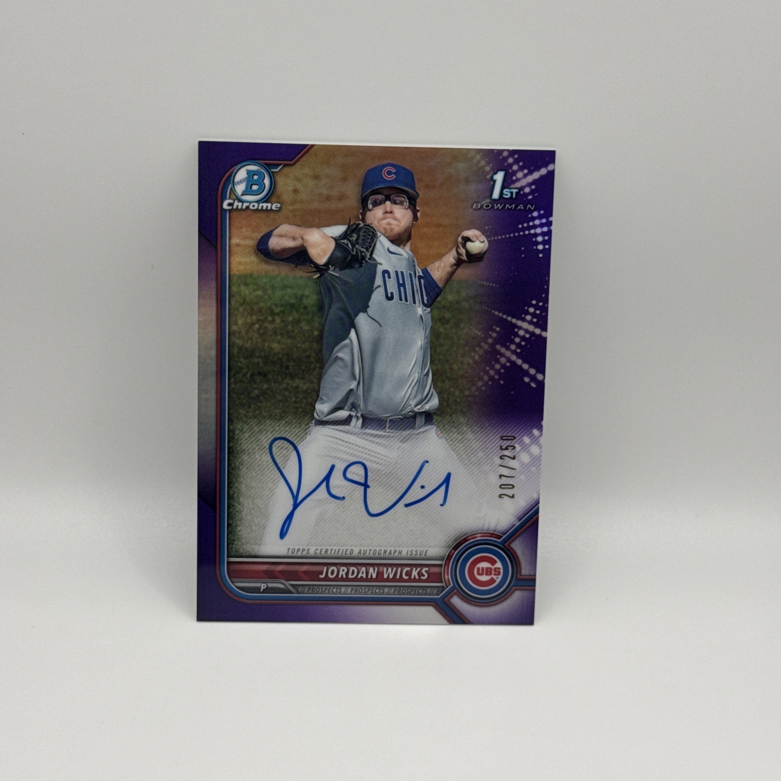 2022 Bowman Chrome Prospect Purple Refractor Jordan Wicks #CPA-JW Auto /250