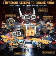 5 In1 STEM Robot Building Kits For Kids 6-12 Apps And Remote Control 899pcs