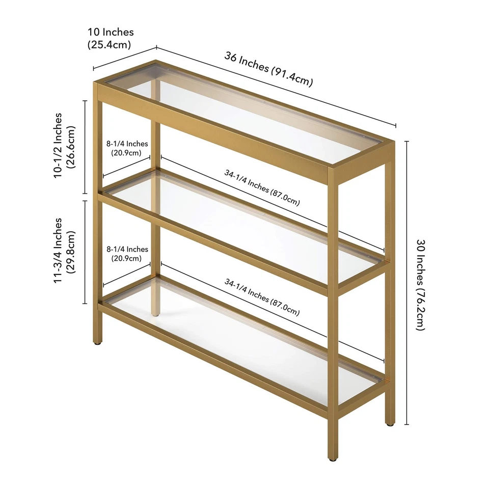 36" Wide Rectangular Console Table in Brass, Entryway Table, Accent Table for... - Image 4 of 4