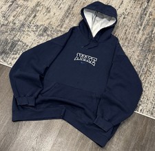 Vintage 90s Y2K Nike Hoodie  Center Swoosh Spell Out  Heavyweight Baggy Faded XXXL