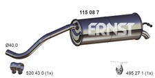 ERNST Endschalldämpfer Nachschalldämpfer 115087 für VW POLO 5 6R1 6C1 SKODA 3 4