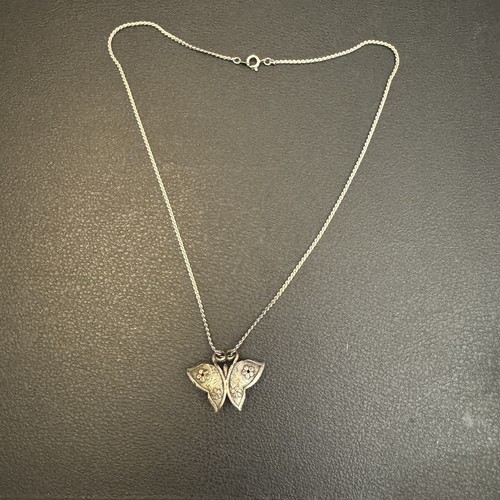 Collar Colgante Torino Peltre Mariposa/Polilla 18" Cadena Flores - Imagen 3 de 12