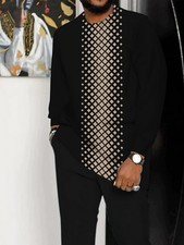 Men'S Ethnic African Print 2pcs Set - XL-6XL Sizes, Light -Friendly Fabric Overs