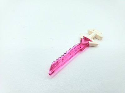 New LEGO Key Tana TECHNO Sword Translucent PINK Serrated Blade Handle Thick