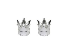 Bike Alloy Crown Valve Caps Chrome Schrader Valve.