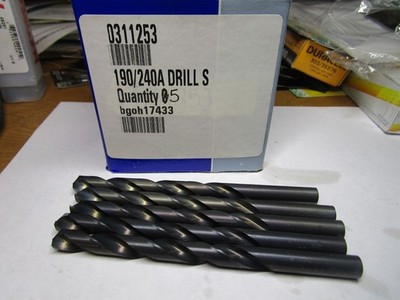 S x 4-7/8'' OAL 135° Split Black Oxide High Speed Steel Jobber Drill QTY 5