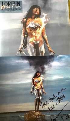 LOREEN WILDFIRE GREY MARBLED VINYL & SIGNED PRINT W/ HANDWRITTEN TATTOO LYRICS