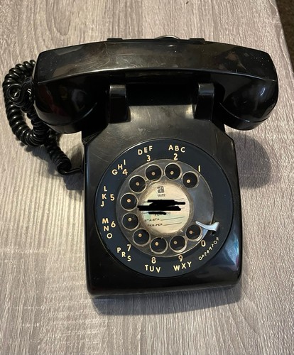 Vintage Black Rotary Phone Western Bell System 500 Series Untested