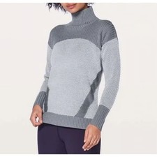 Lululemon Warm  Restore Sweater Magnet Grey Starlight Merino Wool Large FLAW