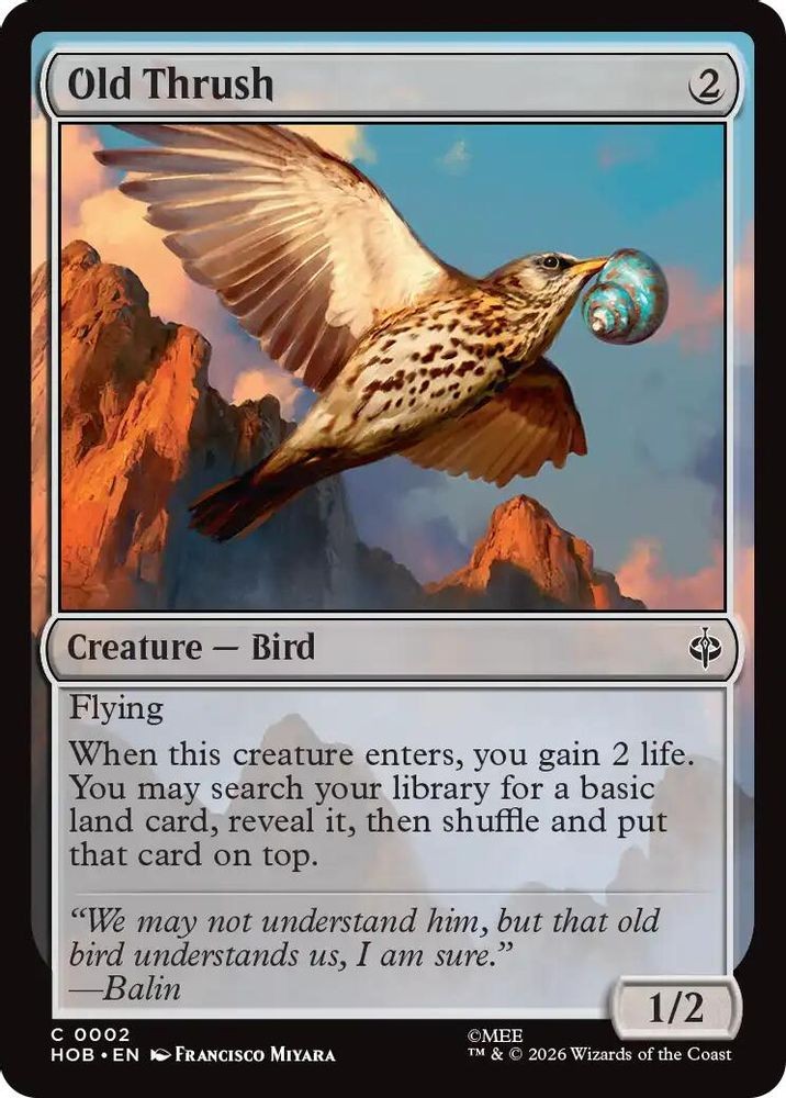 2026 Magic: The Gathering: The Hobbit - Old Thrush (#2, Common, Near Mint)