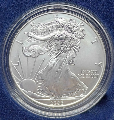 #ad 2008 W quot;Burnishedquot; American Silver Eagle ASE West Point Mint 🔥 $129.99